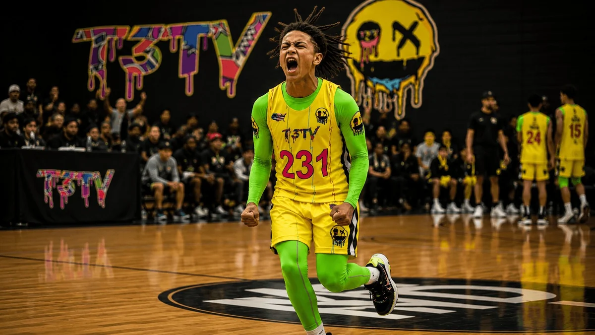 T3TV player repping the brand on court